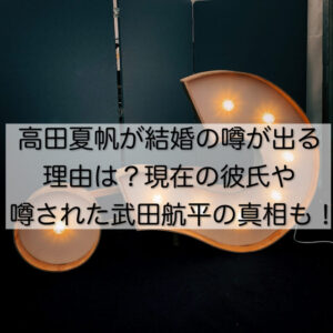 高田夏帆が結婚の噂が出る理由は？現在の彼氏や噂された武田航平の真相も！